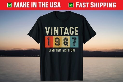 Vintage 1987 Limited Edition 35th Birthday 35 Years Old T-Shirt