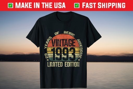 Vintage 1993 Limited Edition 29th Birthday 29 Year Old T-Shirt