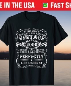 Vintage 2000 Man Myth Legend 21Th Birthday T-Shirt