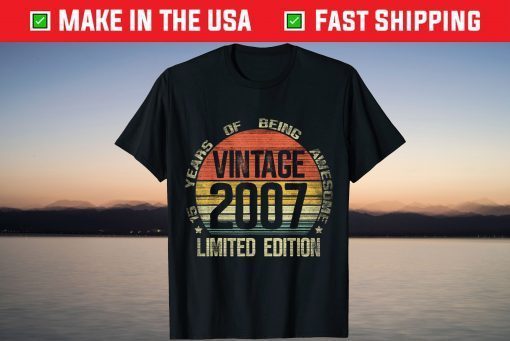 Vintage 2007 Limited Edition 15th Birthday 15 Year Old T-Shirt