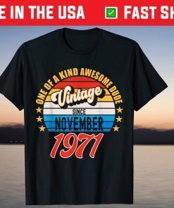 Vintage 50 Years Old Awesome Dude November 1971 50th Birthday T-Shirt