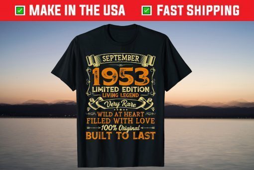 Vintage 67th Birthday September 1953 67 Years Old T-Shirt