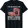 Vintage American Flag Handprint Biden Blood On His Hands LImited Shirt