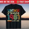 Vintage Born November 1981 40th birthday T-Shirt