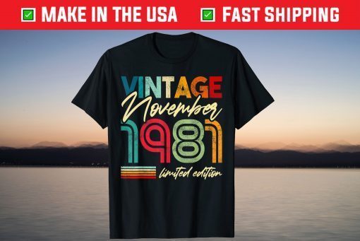 Vintage Born November 1981 40th birthday T-Shirt