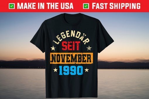 Vintage Legendary Since November 1990 30th Birthday T-Shirt