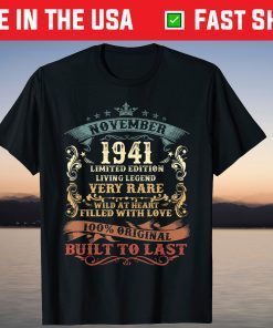 Vintage November 1941 80th Birthday 80 Years Old Tee Shirt