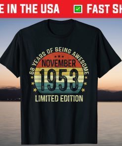 Vintage November 1953 68th Birthday 68 Years Old T-Shirt