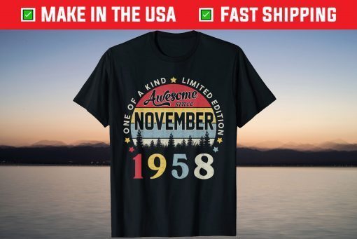 Vintage November 1958 63rd Birthday 63 Years Old T-Shirt