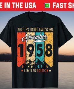 Vintage November 1958 63rd Birthday 63 Years Old T-Shirt