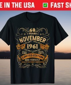 Vintage November 1961 60th Birthday 60 Years Old Classic T-Shirt