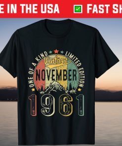 Vintage November 1961 60th Birthday 60 Years Old T-Shirt