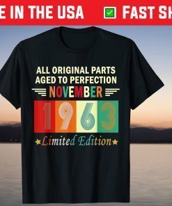 Vintage November 1963 58th Birthday 58 Year Old T-Shirt