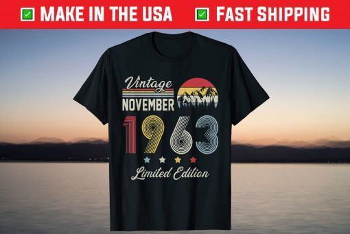 Vintage November 1963 58th Birthday 58 Years Old T-Shirt