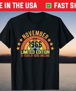 Vintage November 1966 Limited Edition 55th Birthday Party T-Shirt