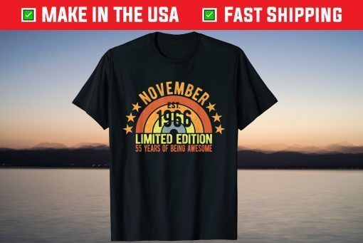 Vintage November 1966 Limited Edition 55th Birthday Party T-Shirt