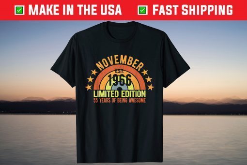 Vintage November 1966 Limited Edition 55th Birthday T-Shirt