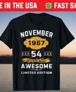 Vintage November 1967 54th Birthday 54 Years Old T-Shirt