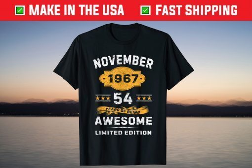 Vintage November 1967 54th Birthday 54 Years Old T-Shirt