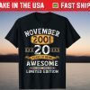 Vintage November 2001 20th Birthday 20 Years Old T-Shirt