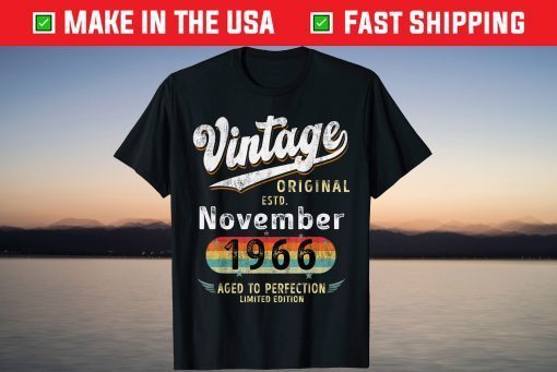 Vintage Original Est November 1966 Aged To Perfection 55th T-Shirt