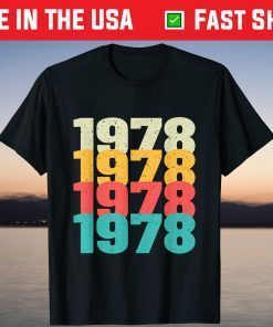 Vintage Retro Born In 1978 T-Shirt