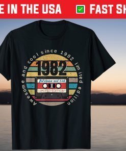 Vintage Retro Mixtape Birthday Awesome Limited Since 1982 T-Shirt