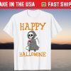 Wine Drinker Pun Skateboard Skeleton Halloween T-Shirt