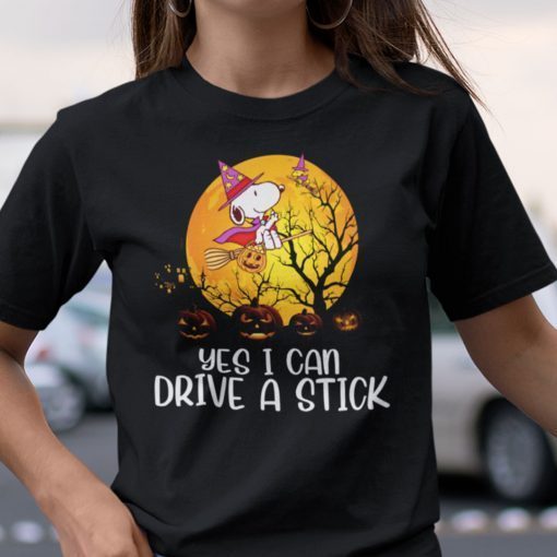 Yes I Can Drive A Stick Snoopy Halloween Classic Shirt