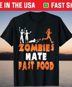 Zombies Hate Fast Food Halloween Running T-Shirt