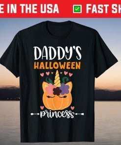 daddy's Halloween princess | Cute Unicorn Pumpkin Halloween Shirt