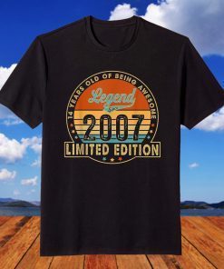 14th Birthday Legend Since 2007 Vintage Birthday T-Shirt