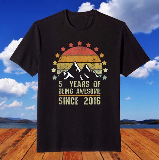 2016 Vintage 5th Birthday 5 Years Old T-Shirt