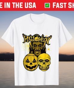 4 Lightning Match Vintage Happy Halloween Pumkin T-Shirt