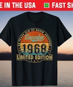 53rd Birthday Born in December 1968 Vintage 53 Years Old T-Shirt