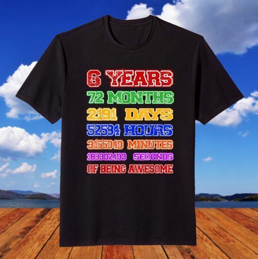 6 years old Happy 6th birthday party Countdown T-Shirt