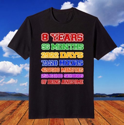 8 years old Happy 8th birthday party Countdown T-Shirt