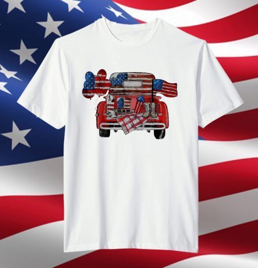 American Truck Boots Balloon American Flag T-Shirt