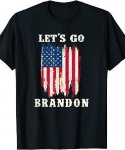 Anti Biden Let's Go Brandon American Flag Impeach 46 Unisex Shirt