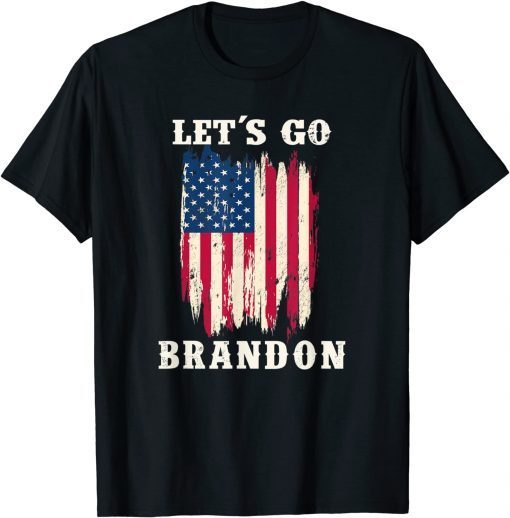 Anti Biden Let's Go Brandon American Flag Impeach 46 Unisex Shirt