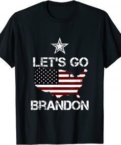 Anti Biden Let's Go Brandon Conservative Anti Liberal USA Flag Unisex Shirt