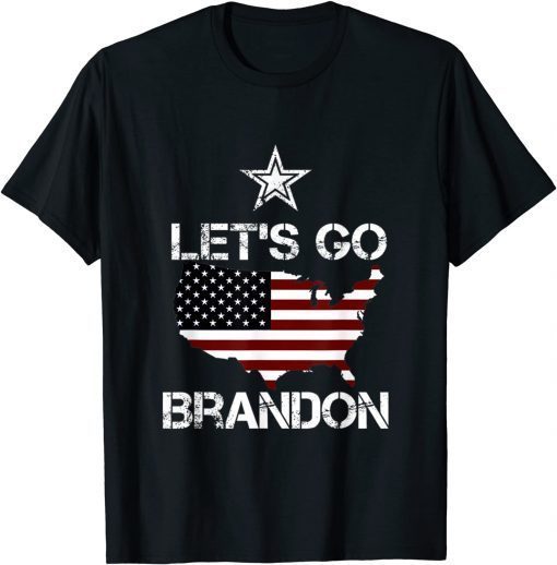 Anti Biden Let's Go Brandon Conservative Anti Liberal USA Flag Unisex Shirt