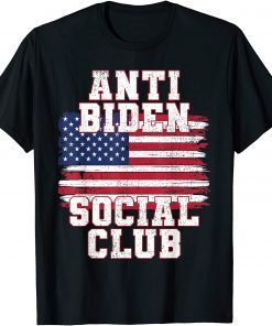 Anti Biden Social Club American Flag Retro Vintage Gift Shirt