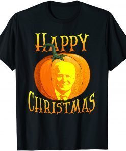 Anti Joe Biden Happy Christmas Holiday Pumpkin Head Unisex Shirt