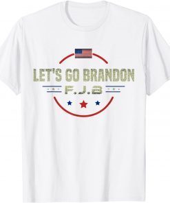 Anti Joe Biden Let's Go Brandon Chant American Flag T-Shirt