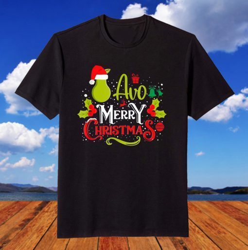 Avo' Merry Christmas Avocaddo Santa Snow Slide T-Shirt