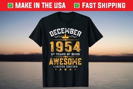 Awesome Since December 1954 67th Birthday 67 Year Old T-Shirt