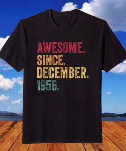 Awesome Since December 1956 65th Birthday T-Shirt