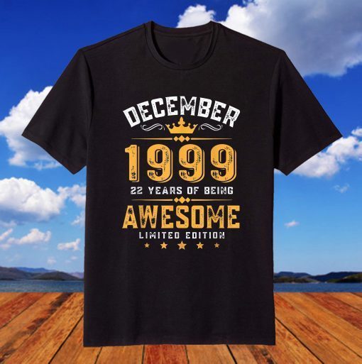 Awesome Since December 1999 22nd Birthday 22 Year Old T-Shirt