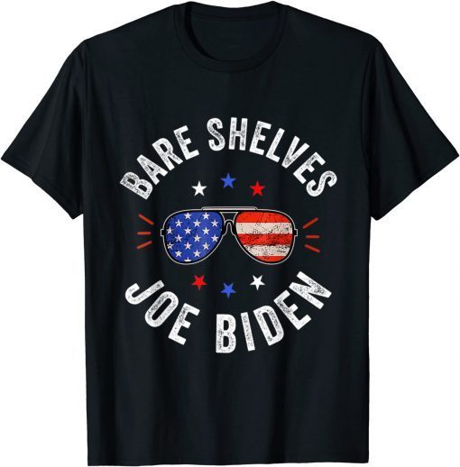 Bare Shelves Joe Biden Sunglasses Us Flag Unisex T-Shirt